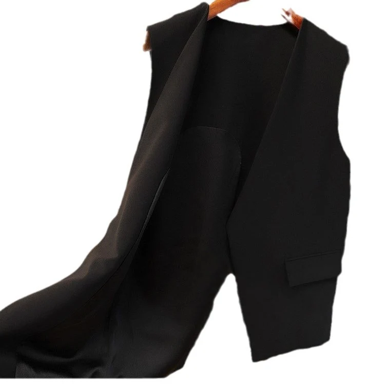 Damen Stilvolle ärmellose Blazer-Weste Nord Taschen 1789269052
