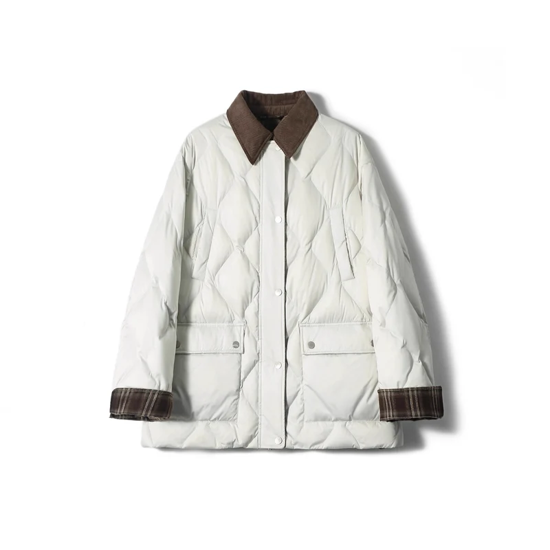 Damen Steppjacke mit karierten Akzenten Nord Taschen
