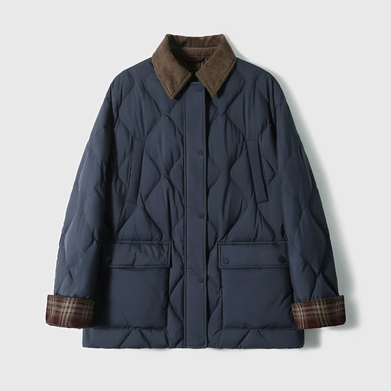 Damen Steppjacke mit karierten Akzenten Nord Taschen