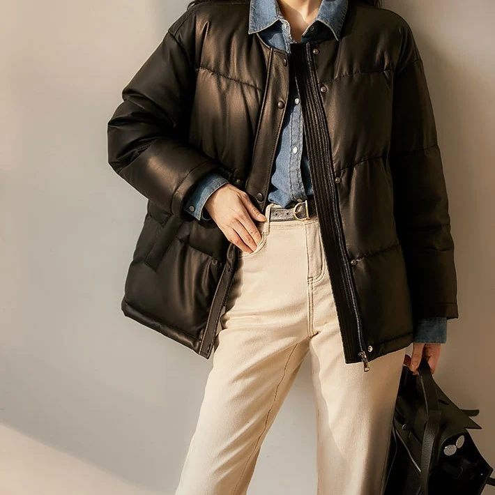 Damen Steppjacke mit hohem Kragen Nord Taschen