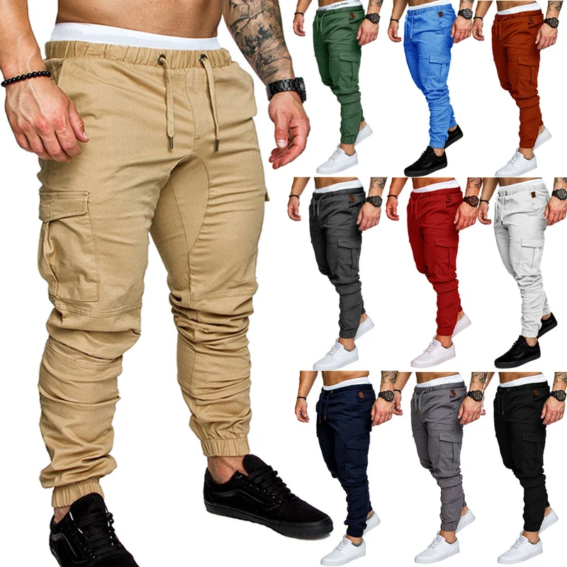 Herren Tapered Cargo-Jogger mit elastischem Bund, Kordelzug und Beuteltaschen Nord Taschen