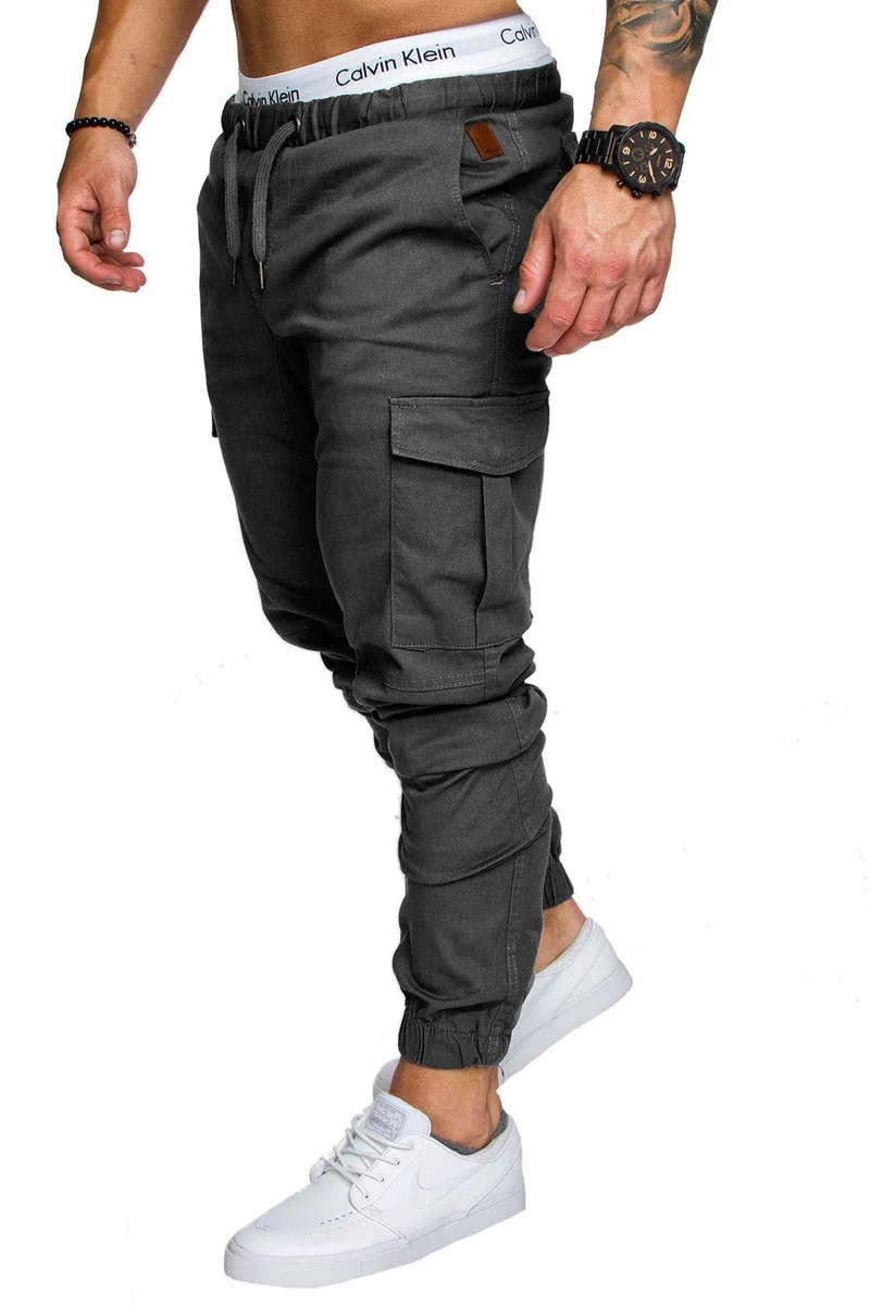 Herren Tapered Cargo-Jogger mit elastischem Bund, Kordelzug und Beuteltaschen Nord Taschen