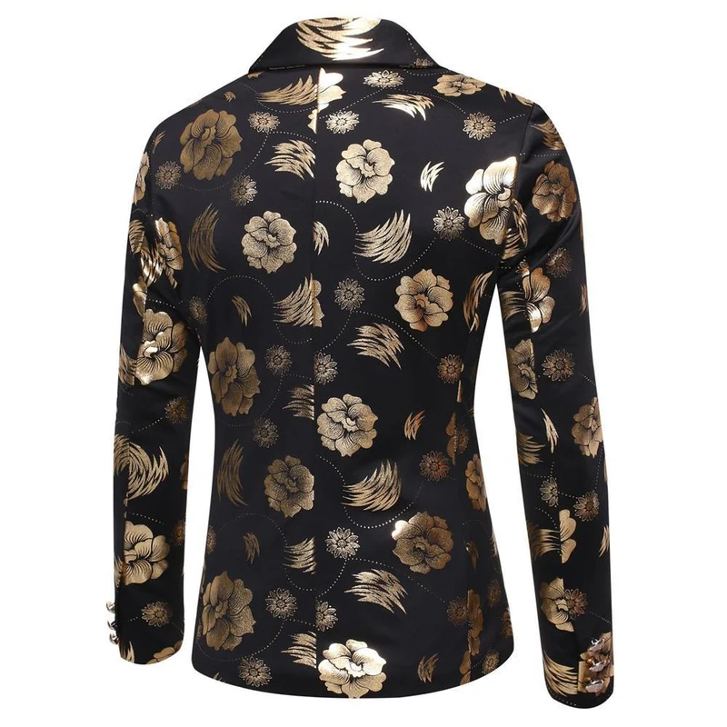 Herren Tailliertes Satin-Sakko mit Blumen-Jacquard und Schalkragen Nord Taschen