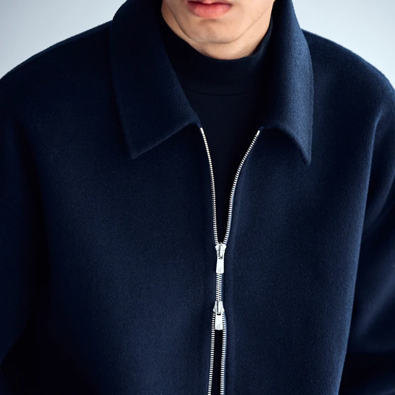 Herren Wolljacke mit Reißverschluss und weiter Passform Nord Taschen