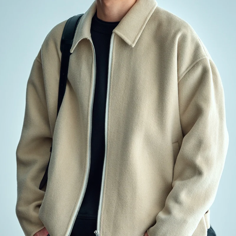 Herren Wolljacke mit Reißverschluss und weiter Passform Nord Taschen