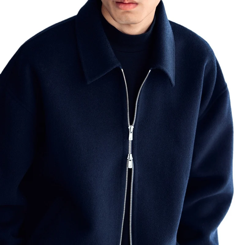 Herren Wolljacke mit Reißverschluss und weiter Passform Nord Taschen