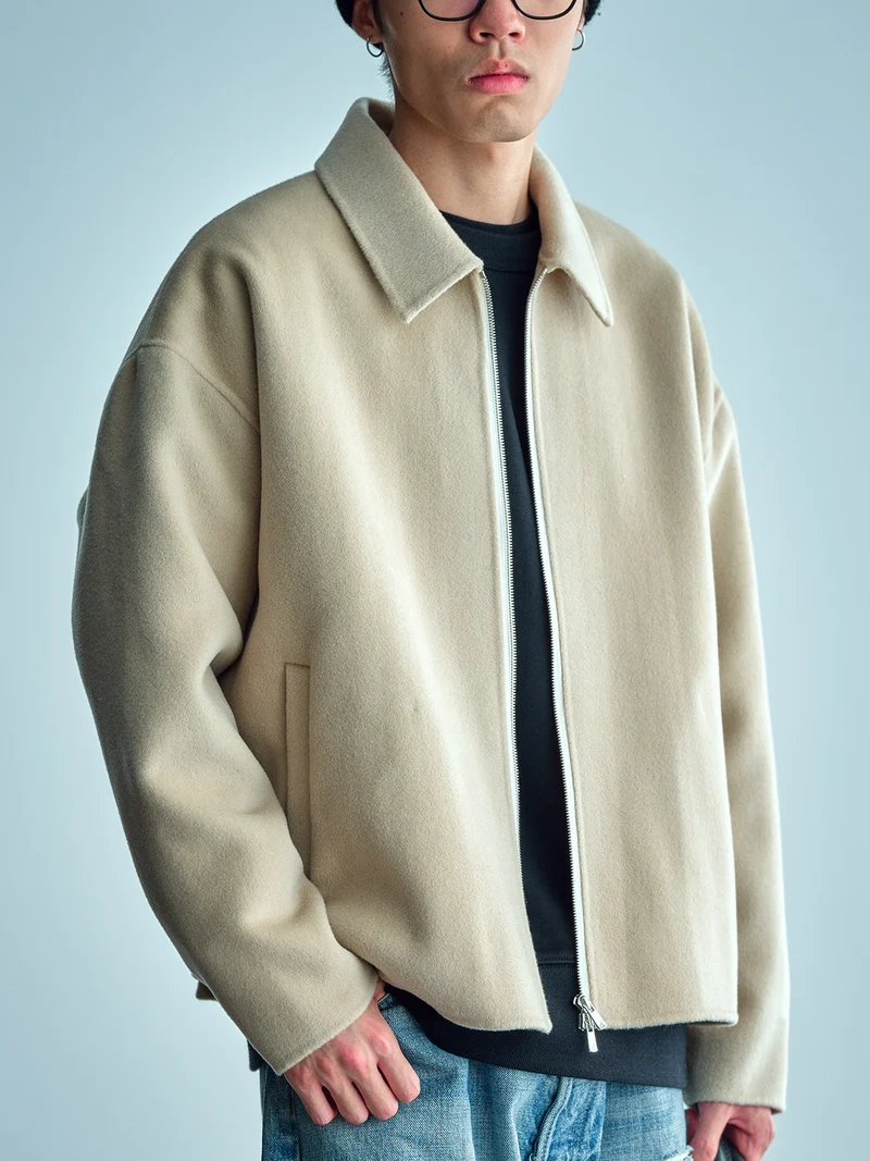 Herren Wolljacke mit Reißverschluss und weiter Passform Nord Taschen