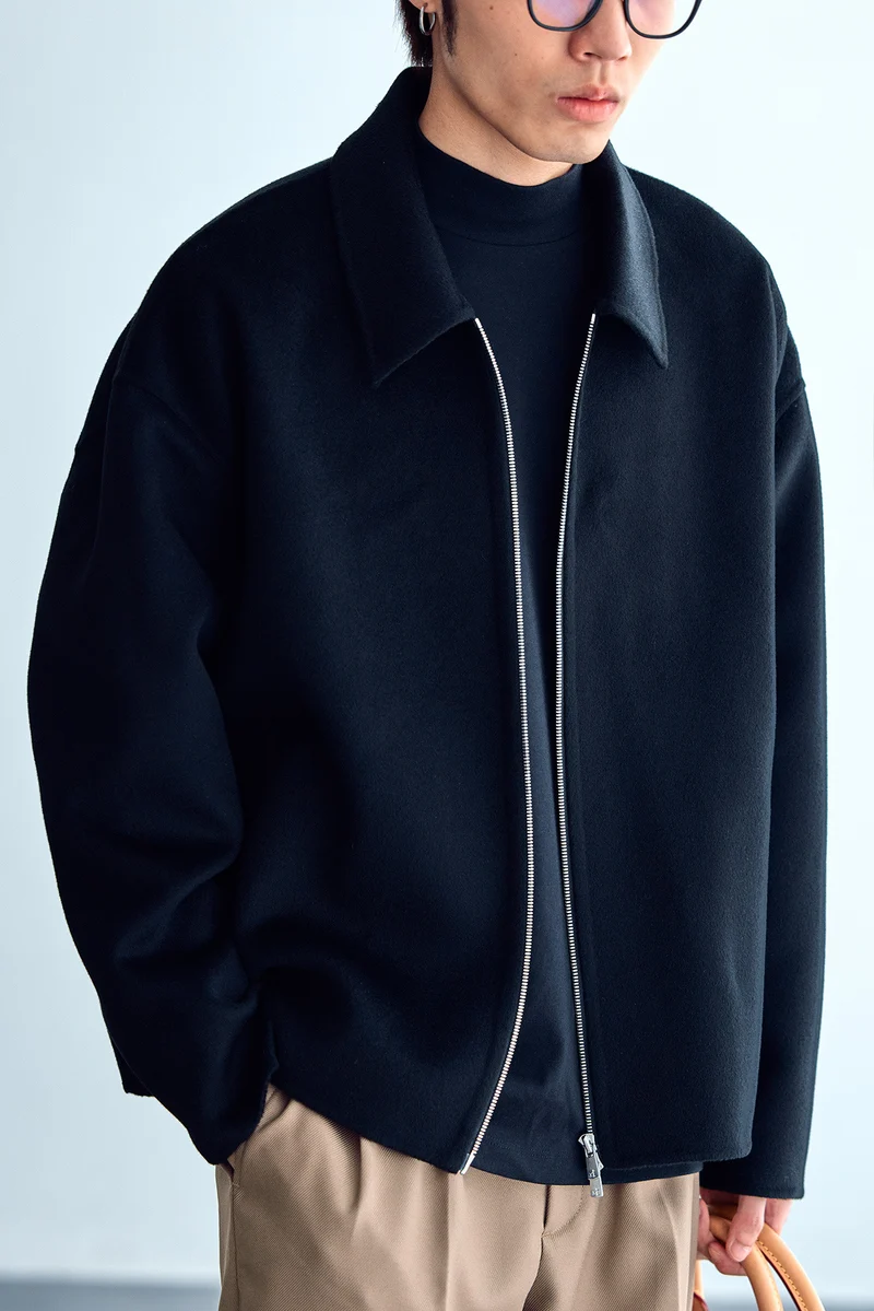 Herren Wolljacke mit Reißverschluss und weiter Passform Nord Taschen