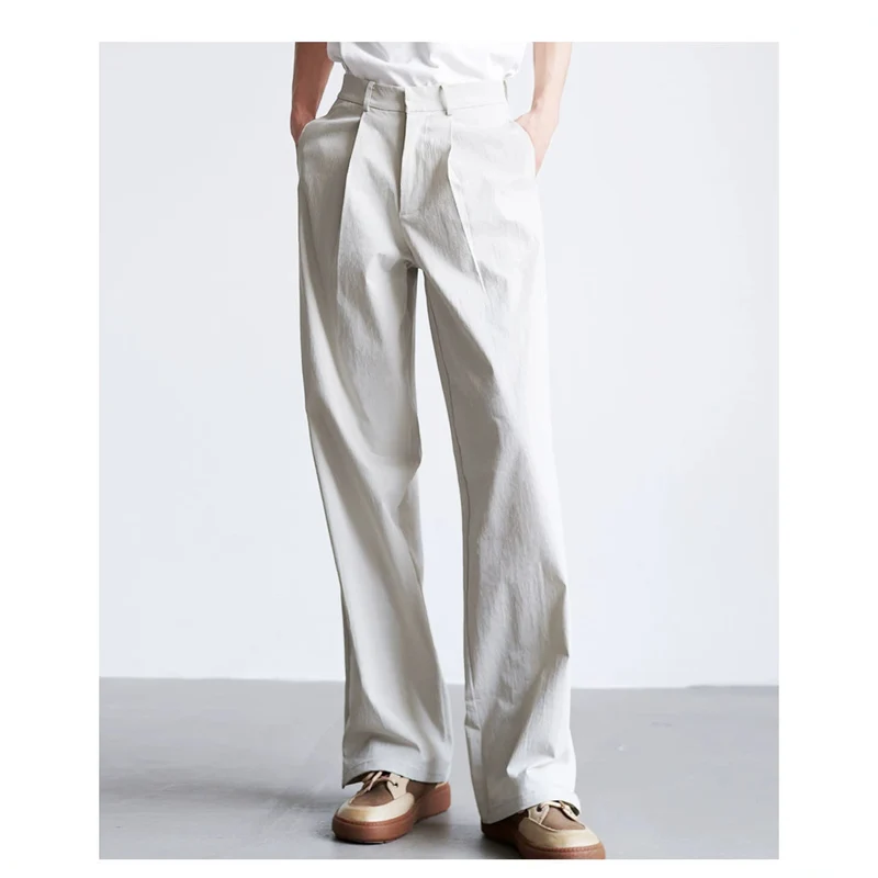 Herren weite hochtaillierte Bundfaltenhose aus Baumwollmix Nord Taschen