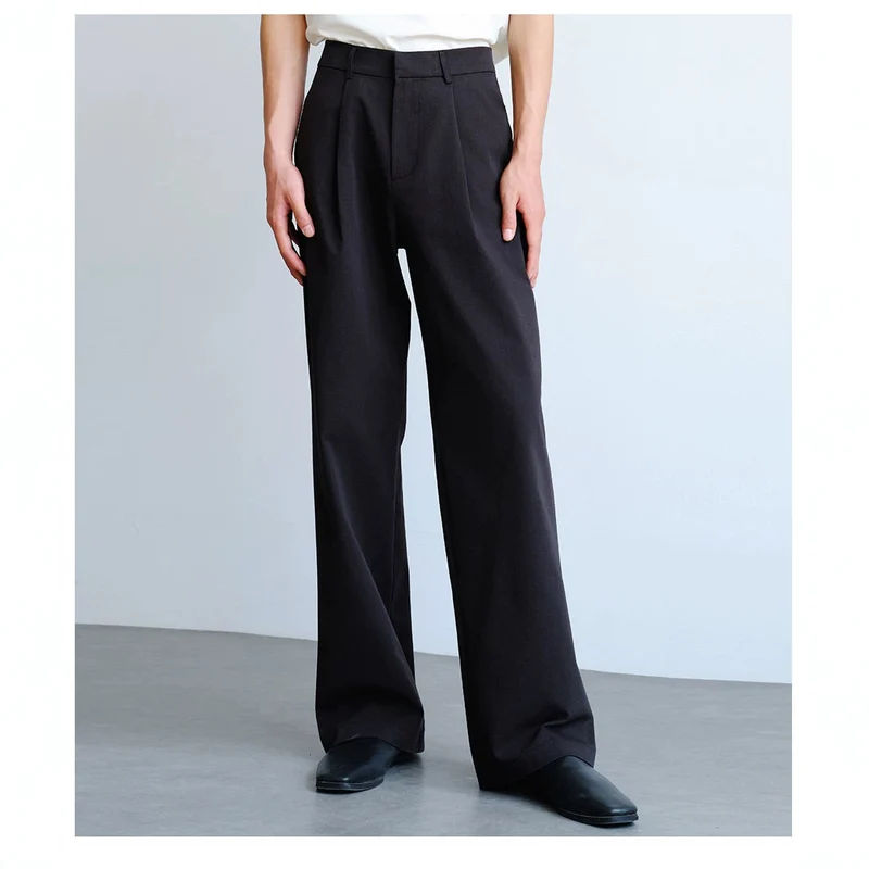 Herren weite hochtaillierte Bundfaltenhose aus Baumwollmix Nord Taschen