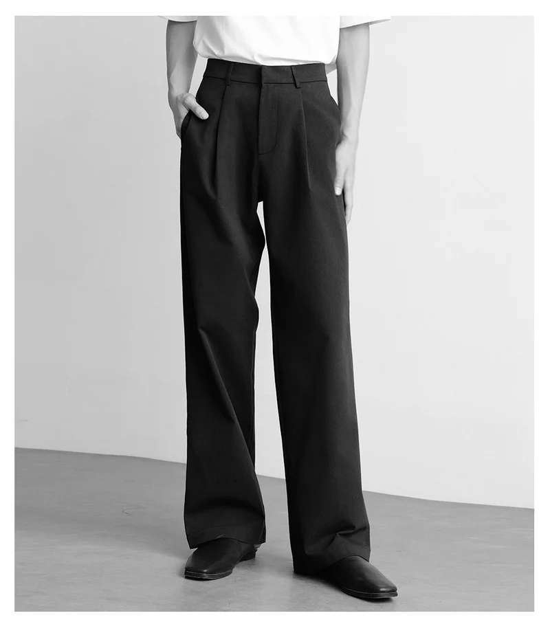 Herren weite hochtaillierte Bundfaltenhose aus Baumwollmix Nord Taschen