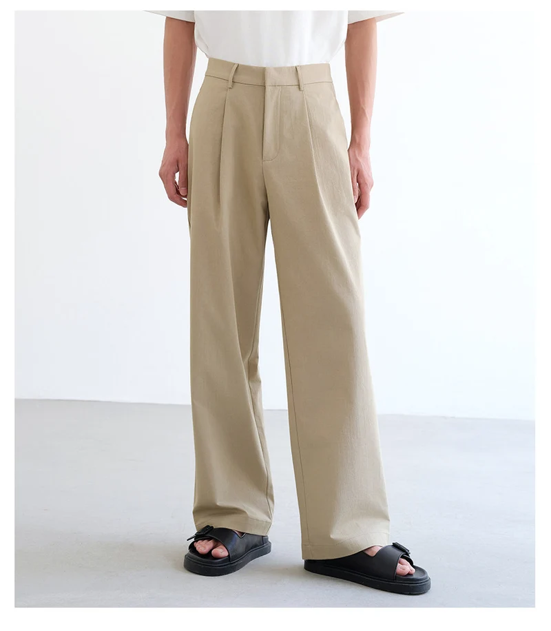 Herren weite hochtaillierte Bundfaltenhose aus Baumwollmix Nord Taschen