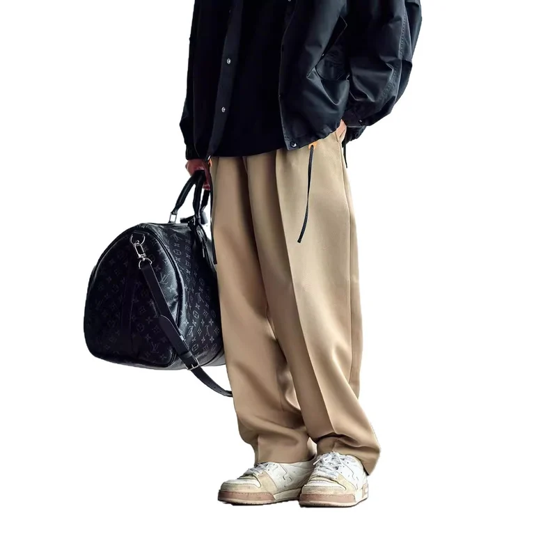 Herren Weite Chino-Hose mit Bundfalten und lockerem Schnitt Nord Taschen