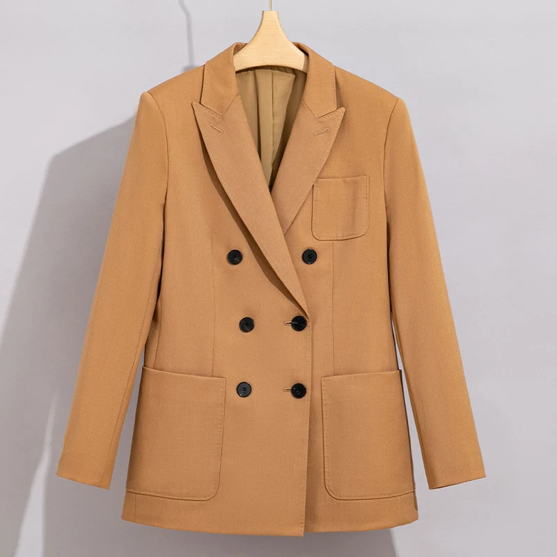 Damen Doppelreihiges Blazer‑Hosen‑Set aus Wollmischung mit legerem Oversize‑Blazer und hochtaillierter Bundfaltenhose Nord Taschen