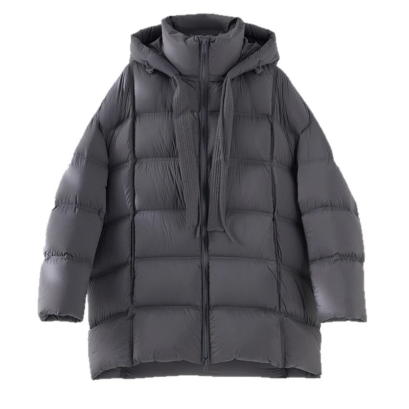 Damen Boxy-Steppjacke mit übergroßem Thermokragen und dekorativen Kordel-Details Nord Taschen