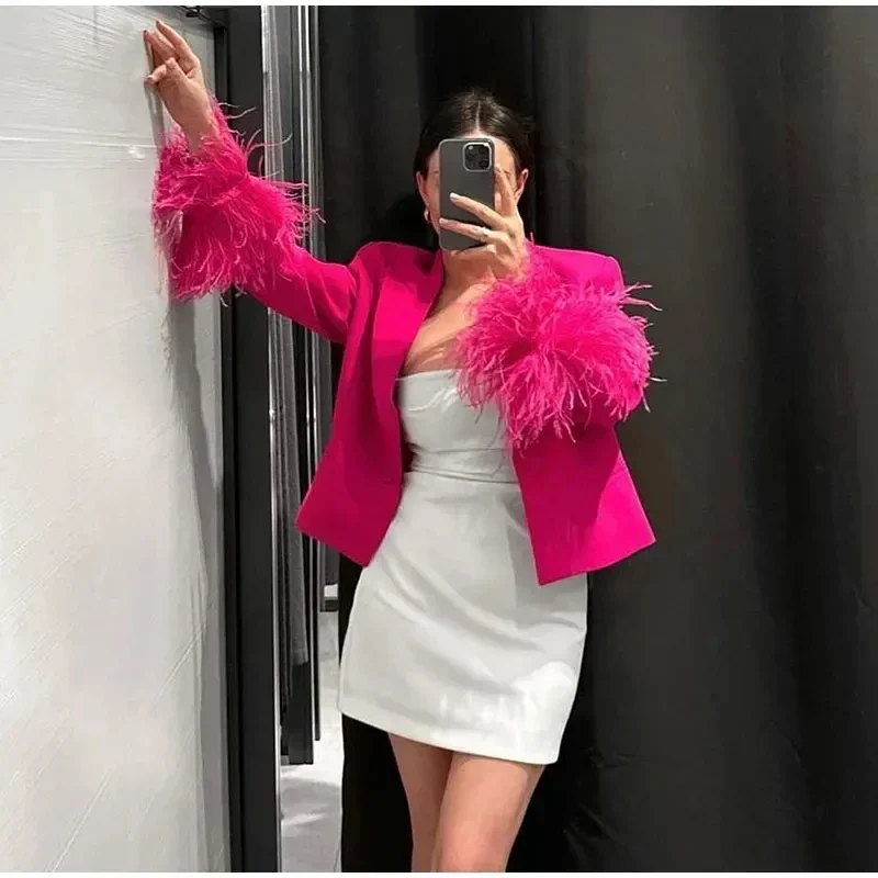 Blazer mit Federn für Damen - Vittorelli