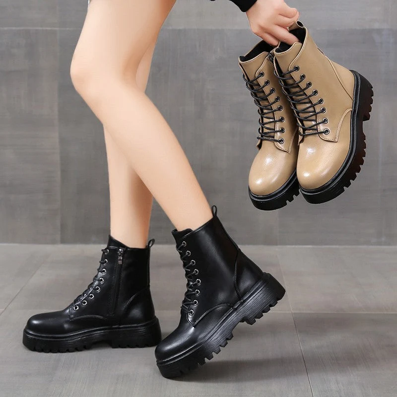 Damen Schnürstiefel mit robustem Profil und modischer Schnürung - Vittorelli