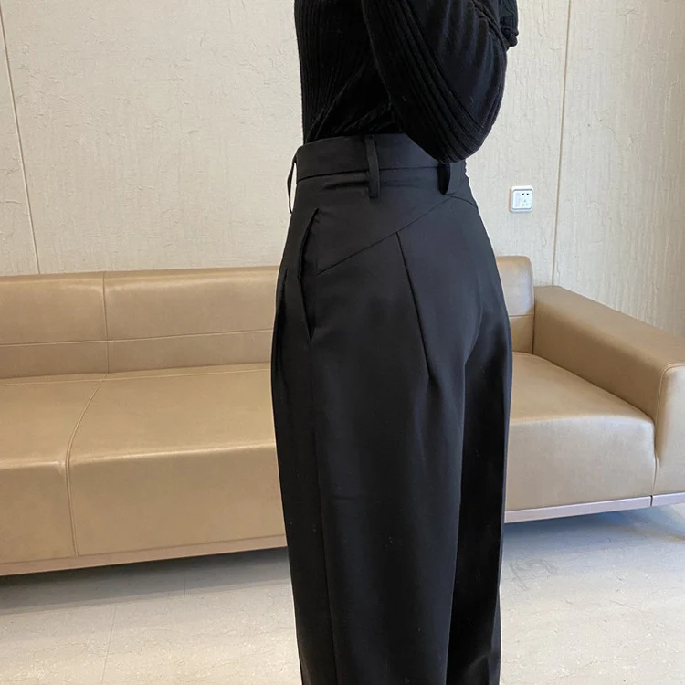 Damen Weit geschnittene High-Waist-Hose Nord Taschen