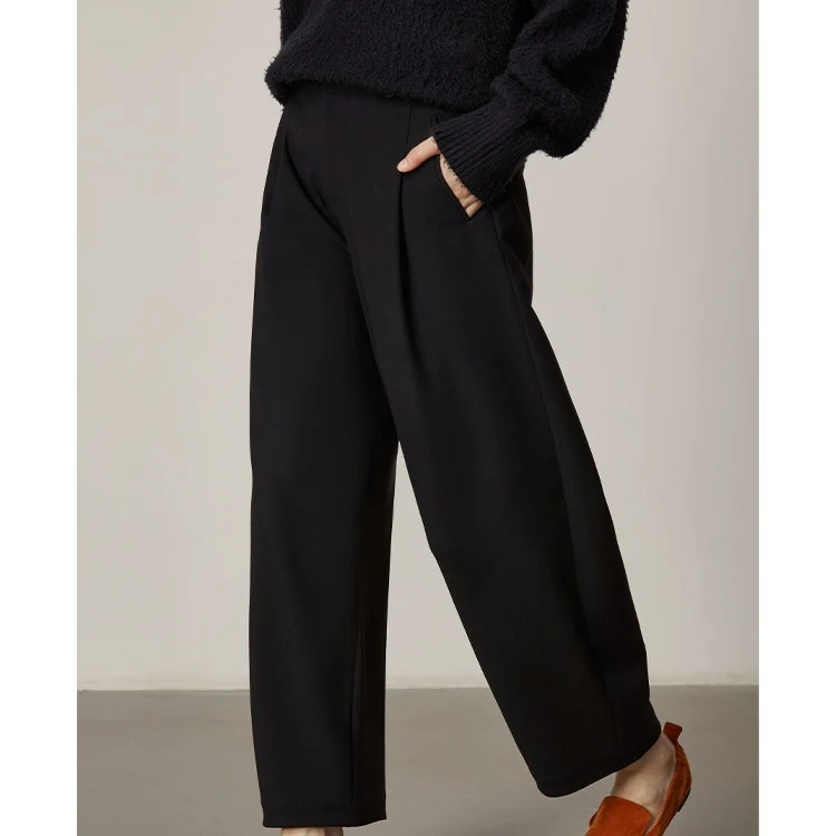 Damen Weit geschnittene High-Waist Anzughose Nord Taschen
