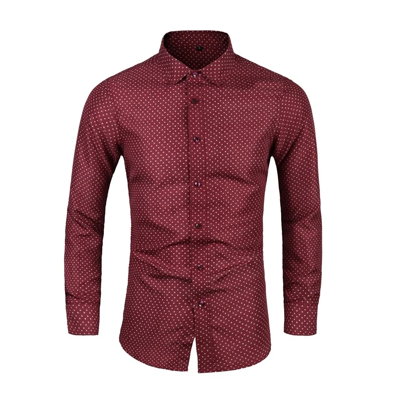 Herren Slim-Fit Hemd mit feinem Pünktchenmuster und Kentkragen Nord Taschen