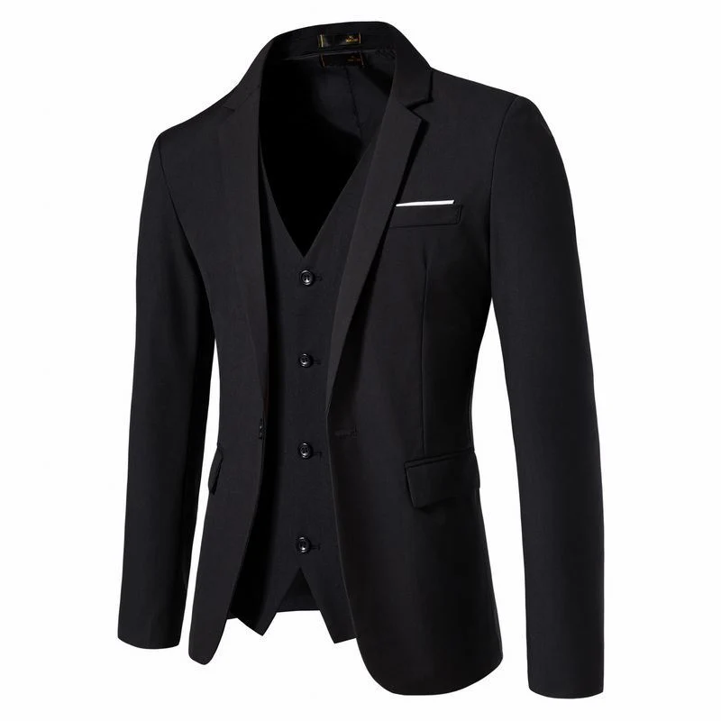 Herren Tailliertes Sakko mit passender Weste und schlanker Business‑Silhouette Nord Taschen