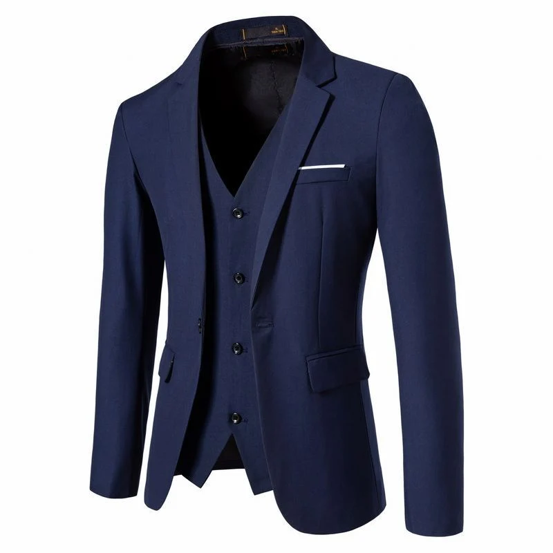 Herren Tailliertes Sakko mit passender Weste und schlanker Business‑Silhouette Nord Taschen