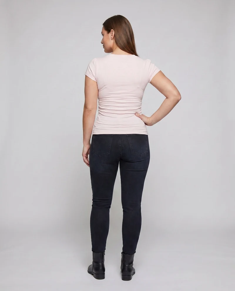 Damen tailliertes Oberteil mit elegantem Wickeldesign und V-Ausschnitt
