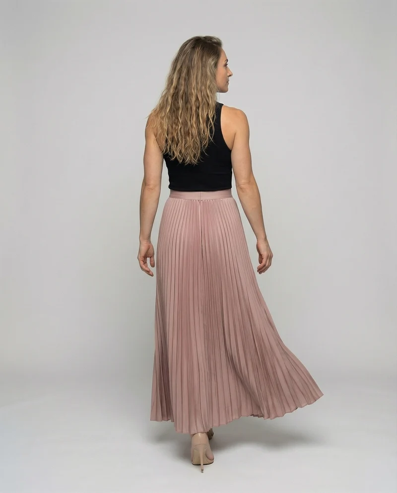 Damen Elegante Blickdichtes Futter Plissee Plissee-Maxirock - Vittorelli
