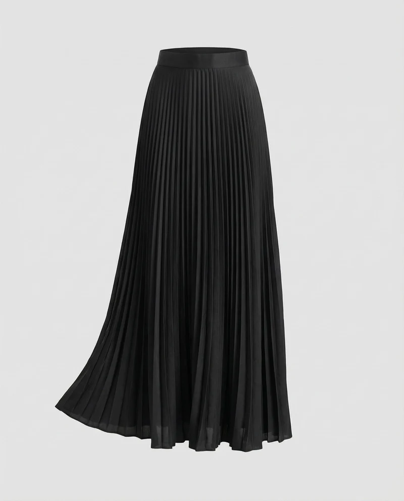 Damen Elegante Blickdichtes Futter Plissee Plissee-Maxirock - Vittorelli