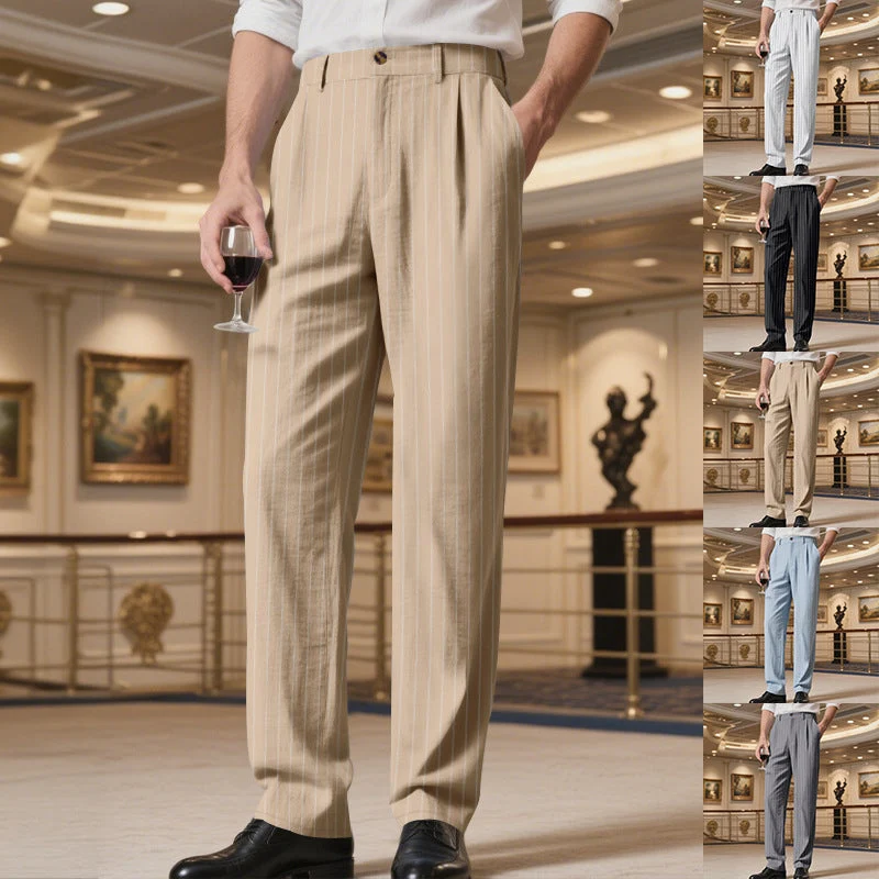 Herren elegante Anzughose mit feinem Nadelstreifen und bequemer Passform - Vittorelli