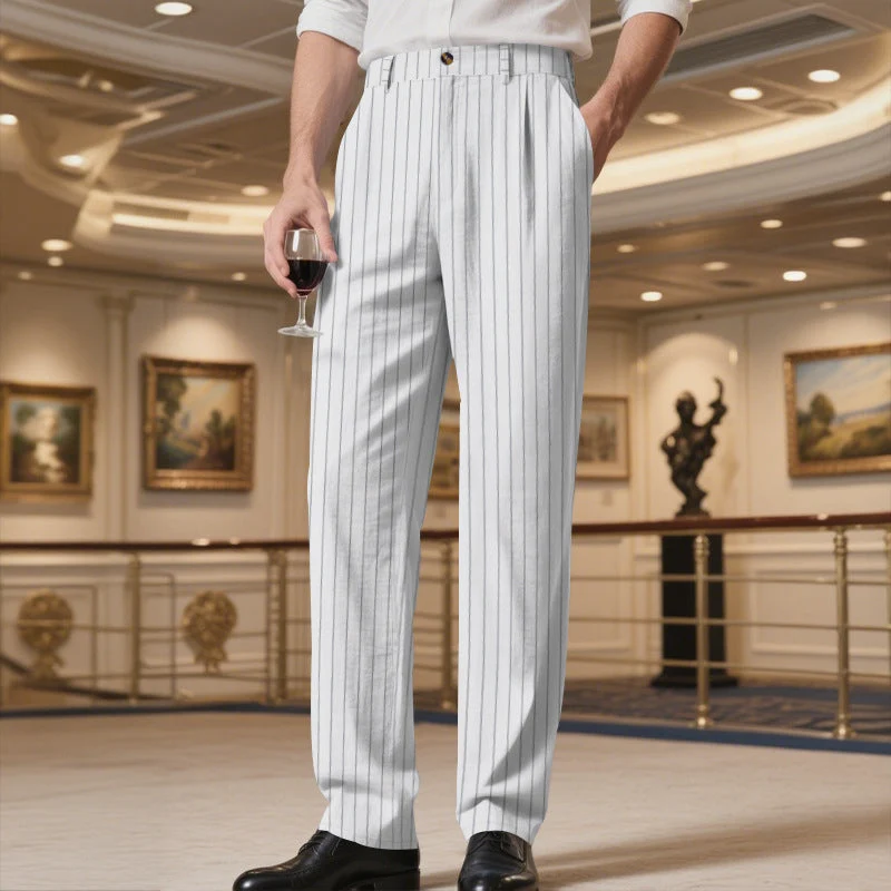 Herren elegante Anzughose mit feinem Nadelstreifen und bequemer Passform - Vittorelli