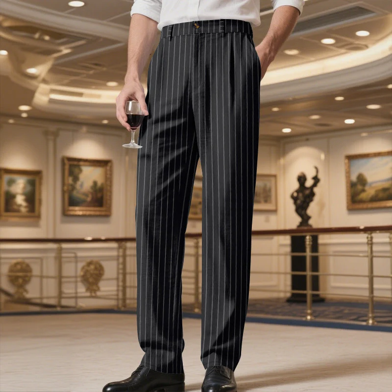 Herren elegante Anzughose mit feinem Nadelstreifen und bequemer Passform - Vittorelli