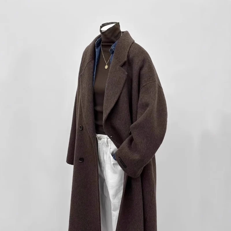 Damen Oversized Wollmantel Nord Taschen
