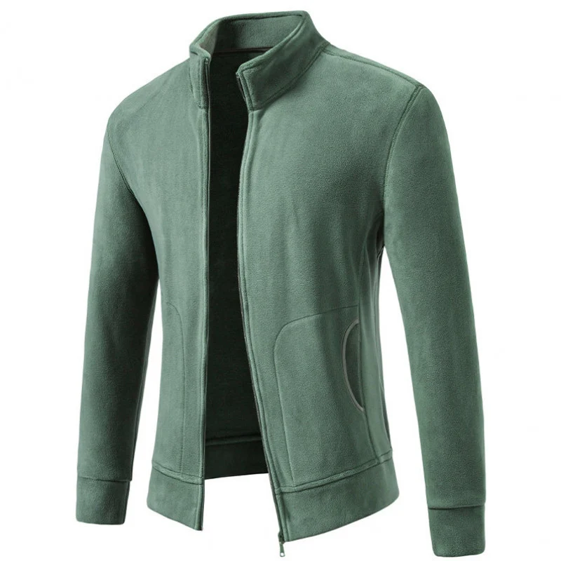 Herren Slim-Fit Fleecejacke mit Stehkragen, durchgehendem Reißverschluss und Eingrifftaschen Nord Taschen