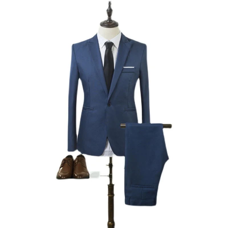 Herren Tailliertes Ein-Knopf-Anzugsset im Slim‑Fit mit schmaler Anzughose Nord Taschen