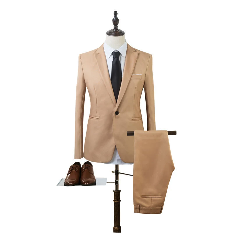 Herren Tailliertes Ein-Knopf-Anzugsset im Slim‑Fit mit schmaler Anzughose Nord Taschen