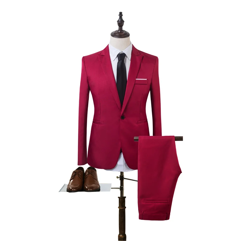 Herren Tailliertes Ein-Knopf-Anzugsset im Slim‑Fit mit schmaler Anzughose Nord Taschen
