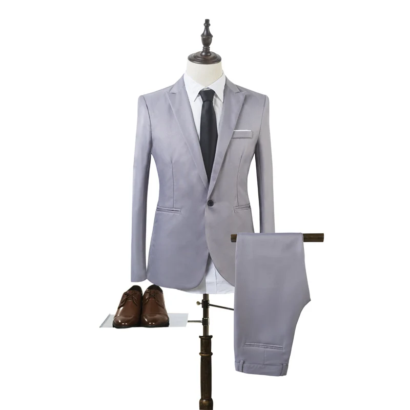 Herren Tailliertes Ein-Knopf-Anzugsset im Slim‑Fit mit schmaler Anzughose Nord Taschen