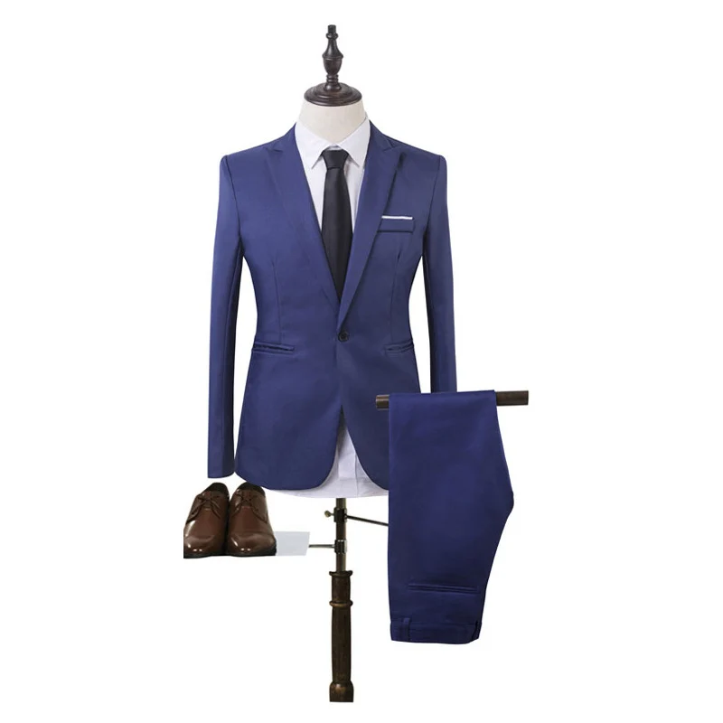 Herren Tailliertes Ein-Knopf-Anzugsset im Slim‑Fit mit schmaler Anzughose Nord Taschen