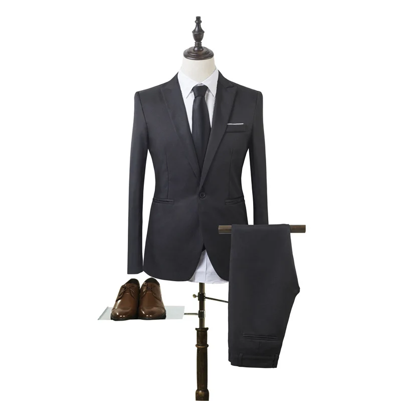 Herren Tailliertes Ein-Knopf-Anzugsset im Slim‑Fit mit schmaler Anzughose Nord Taschen