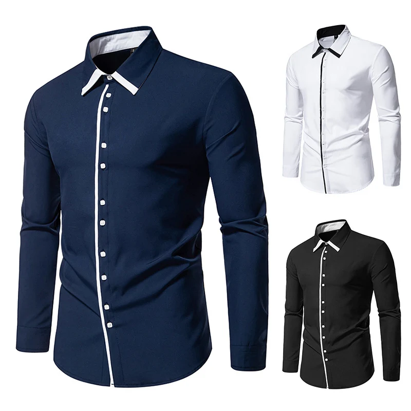 Herren Tailliertes Business‑Hemd mit Kontrastpaspel und Kentkragen Nord Taschen