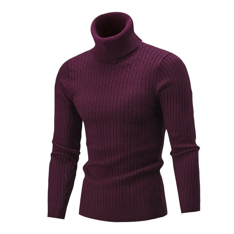 Herren Taillierter Thermo-Rollkragenpullover mit Zopf- und Rippstrickstruktur Nord Taschen