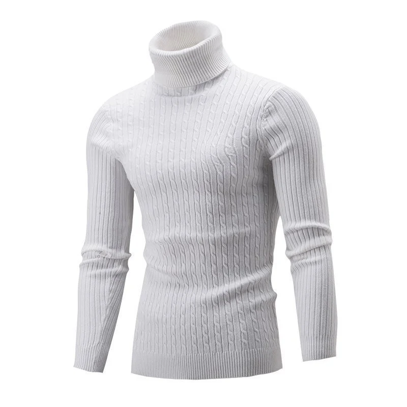 Herren Taillierter Thermo-Rollkragenpullover mit Zopf- und Rippstrickstruktur Nord Taschen