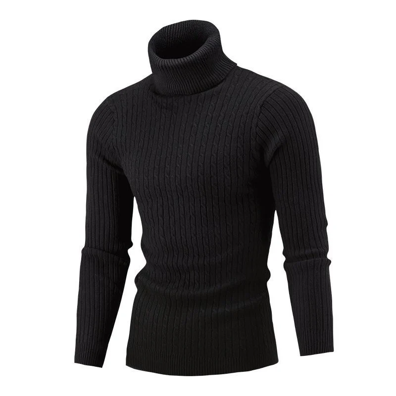 Herren Taillierter Thermo-Rollkragenpullover mit Zopf- und Rippstrickstruktur Nord Taschen