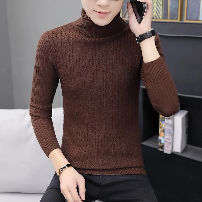 Herren Taillierter Thermo-Rollkragenpullover mit Zopf- und Rippstrickstruktur Nord Taschen