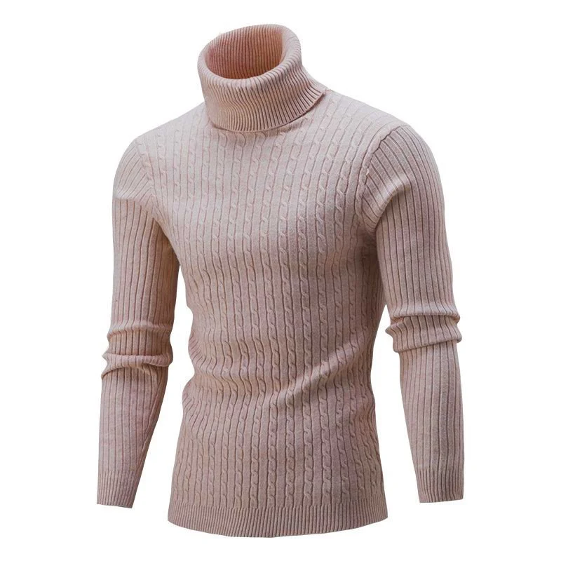 Herren Taillierter Thermo-Rollkragenpullover mit Zopf- und Rippstrickstruktur Nord Taschen