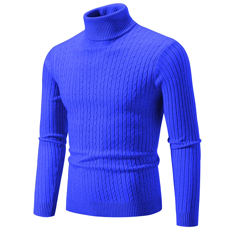 Herren Taillierter Thermo-Rollkragenpullover mit Zopf- und Rippstrickstruktur Nord Taschen