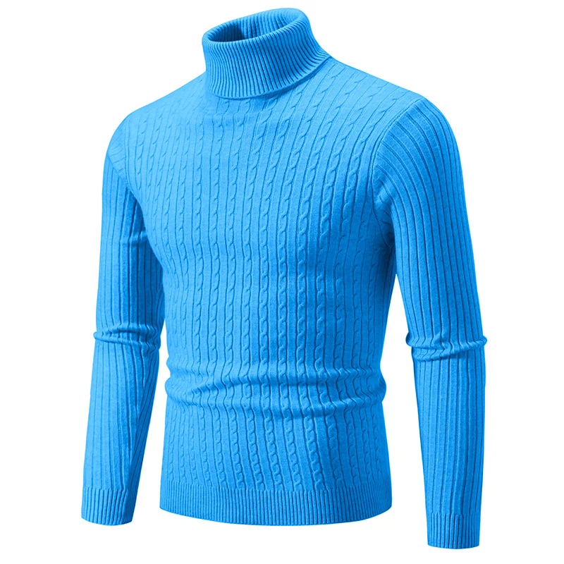 Herren Taillierter Thermo-Rollkragenpullover mit Zopf- und Rippstrickstruktur Nord Taschen
