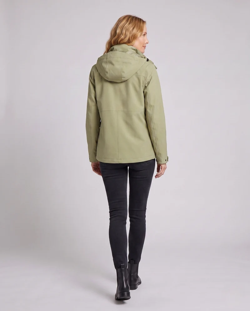 Unisex wasserdichte Softshell-Allwetterjacke mit herausnehmbarer Fleece-Innenjacke und Kapuze