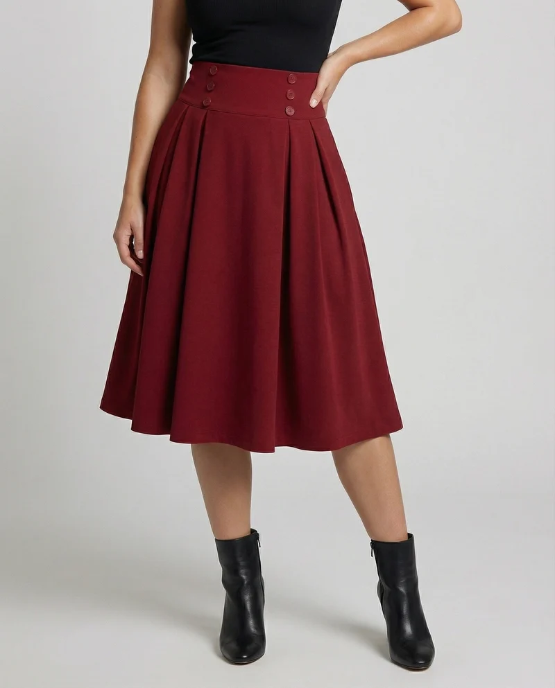 Damen Retro Doppelknopf-Leiste MischgewArvanie Swingrock